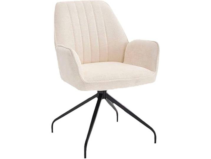 Drehstuhl HOME AFFAIRE Campanet , beige (natur, schwarz, natur), B:64cm H:89cm, Stühle, Drehstuhl, moderner Drehstuhl mit gepolsterten Armlehnen und Stoffbezug