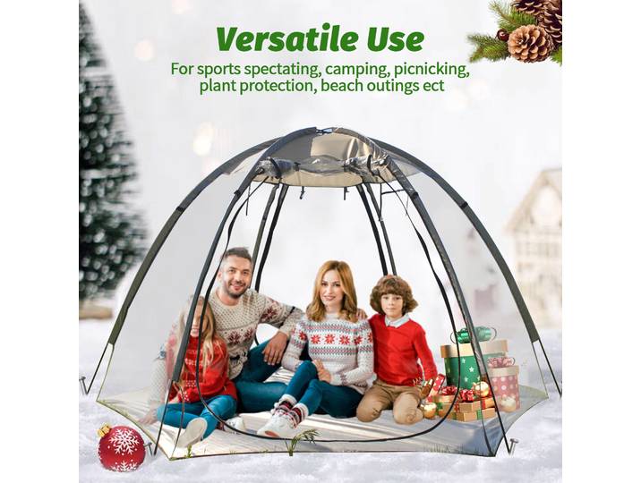 Tente de fête de Noël pour la famille - Tente de cour extérieure d'hiver, tente en PVC transparent chaud coupe-vent, salle de soleil transparente portable