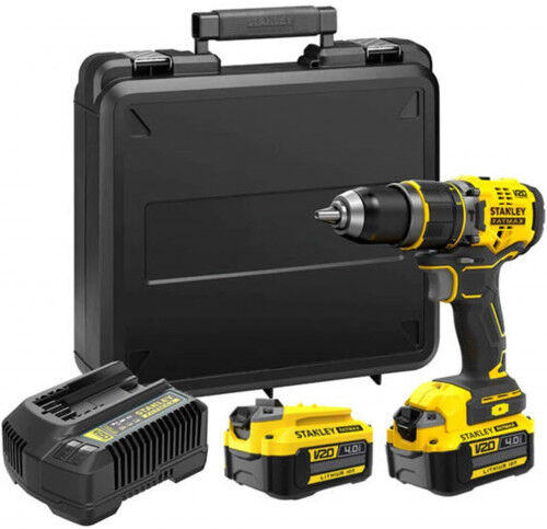 Stanley SFMCD715M2K-QW V20 Perceuse visseuse a percussion (60Nm/18V/2x2,0Ah), coffret