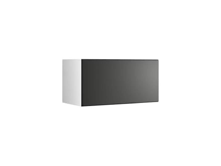 Schranksystem Modul+ in weiß offen oder geschlossen Aufbewahrung individuell montierbar als Regal oder Schrankset Lowboard oder Sideboard wandhängend (Anthrazit Matt, Schrank 76x 38 cm mit Klappe)