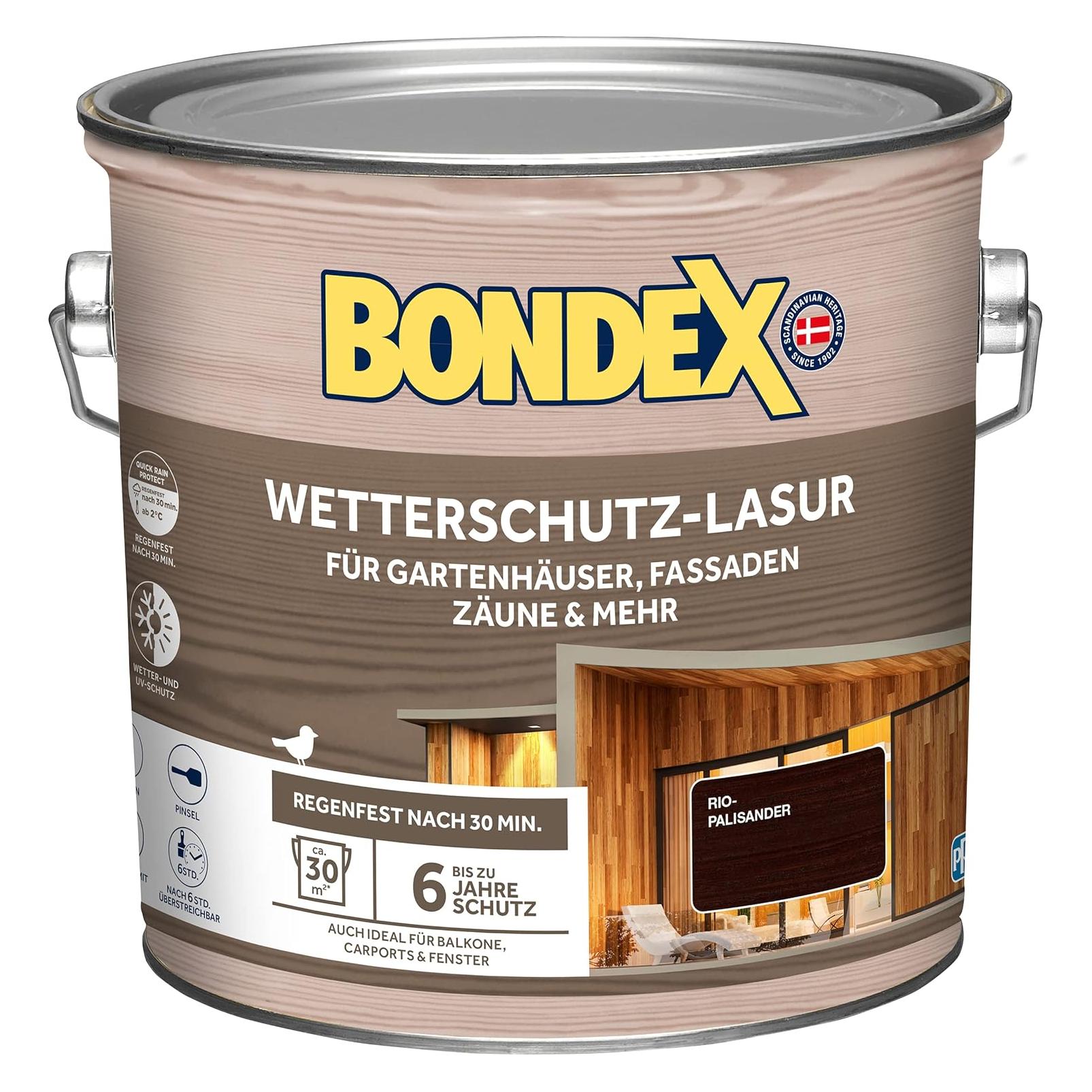 Weitere Bondex Wetterschutz Lasur Rio-Palisander 2,5 L für 30 m² | Tropf- und Spritzgehemmt | Exzellenter UV (2500 ml) (BONDEX_466150)