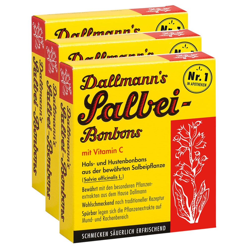 Dallmanns Salbeibonbons Dreierpack 3x20 St Bonbons