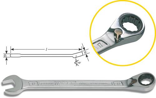 Hazet 606-9 Knarren-Ring-Maulschlüssel Schlüsselweite (Metrisch) 9 mm
