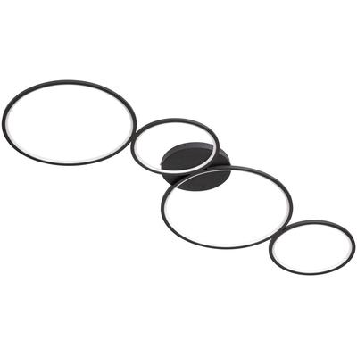 TRIO LEUCHTEN LED Deckenleuchte "Rondo", schwarz, 4, H: 5cm, 1 Stk., Leuchten, Deckenlampe LED warmweiß 3000K dimmbar per Wandschalter 4800 Lumen, LED Deckenleuchte
