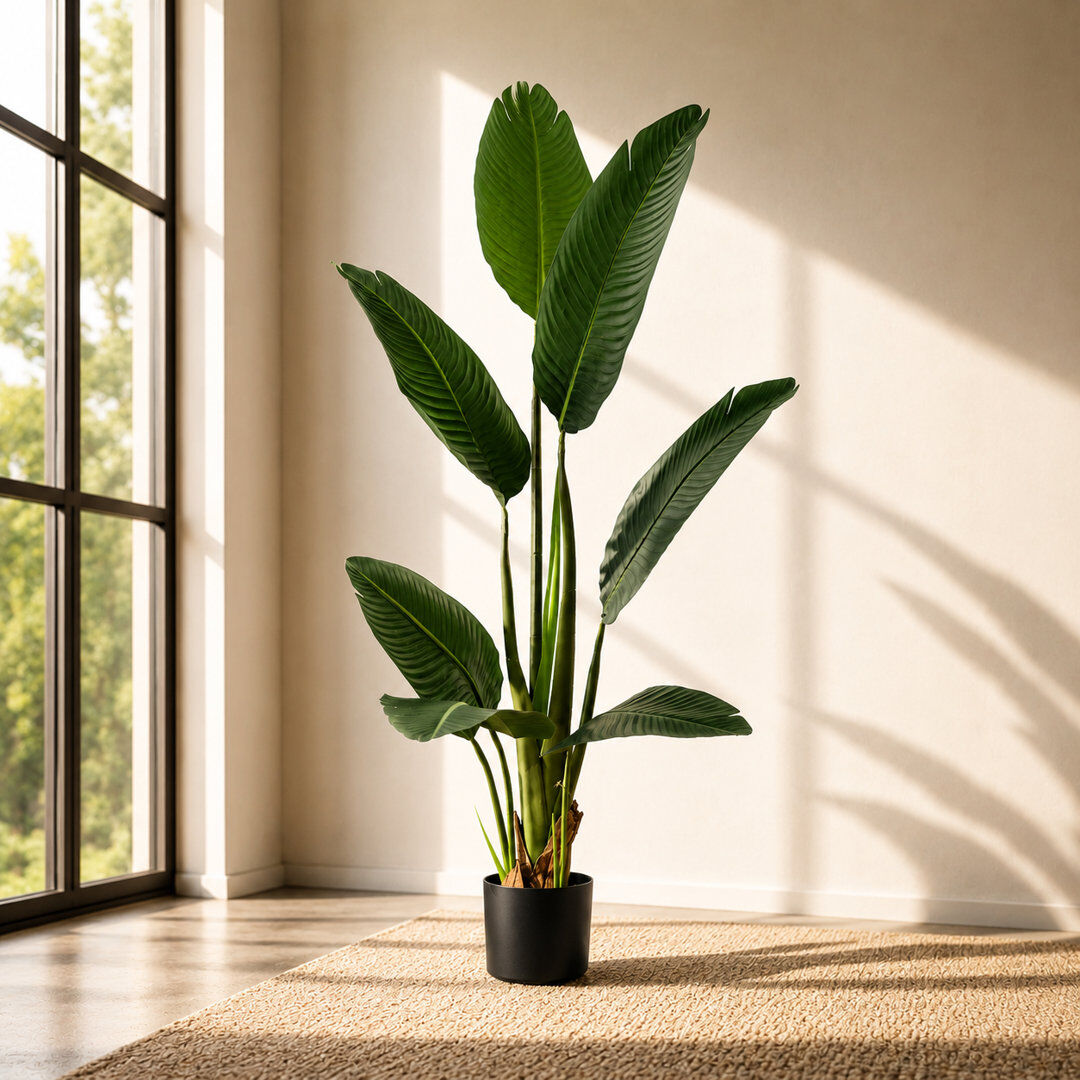Leaf Faux Plant in Pot Liner Green 120cm H x 50cm W x 50cm D