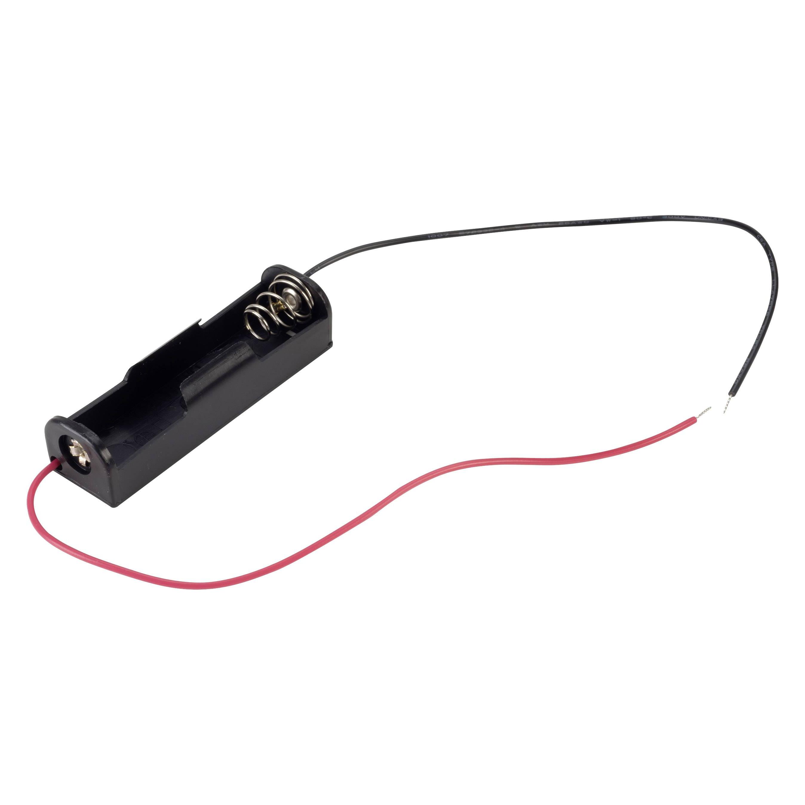 Tru Components BH-311-1A Batteriehalter 1x Mignon (AA) Kabel (BH-311-1A)