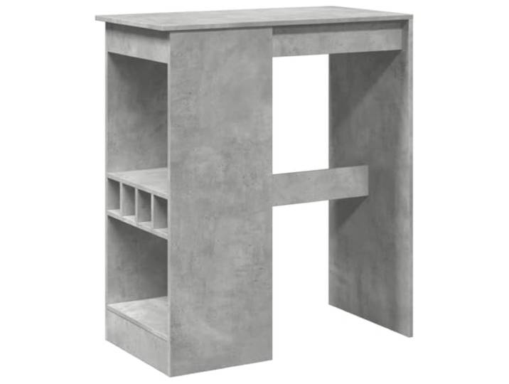 HBBMGYD Bartisch mit Regalen aus technischem Holz, Betongrau Vier integrierte Flaschenhalter, glatte Oberfläche, einfache Pflege, sichere Wandmontage