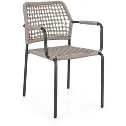 Gartenstuhl Rajada aus Aluminium, modernes Design, taupe anthrazit, stapelbar für Outdoor
