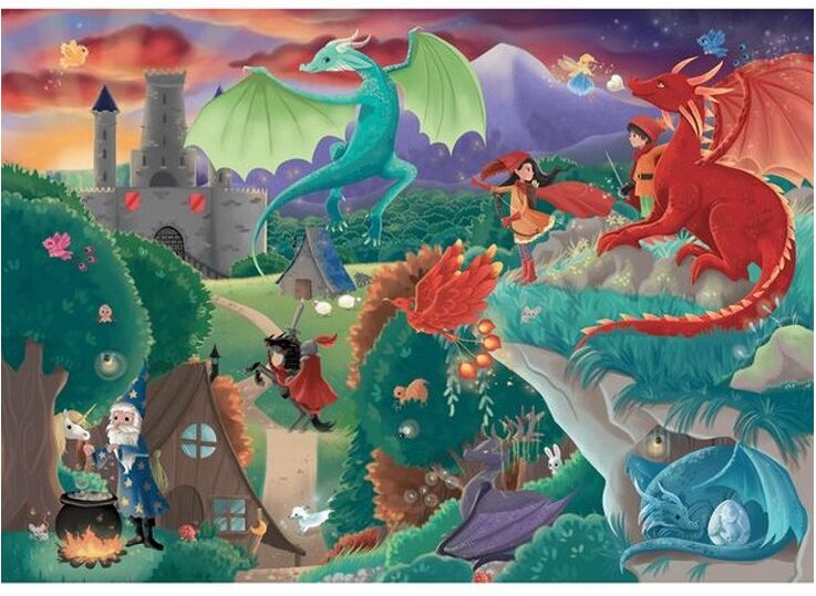 Puzzle Michèle Wilson Puzzle Bois Michèle Wilson - Dragons par Vayounette - 50 pcs