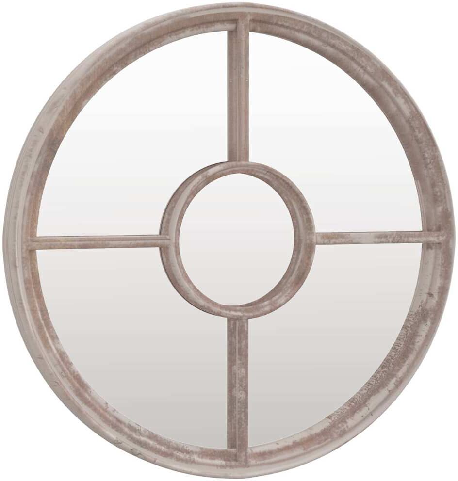 vidaXL Miroir de jardin Sable 40x4 cm Fer Rond utilisation extérieure