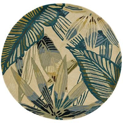 Porch & Den Hand-tufted Wool Tropical Leaf Area Rug