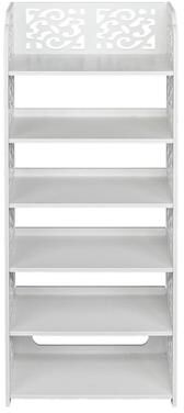 karlinc 6 Tier Storage Organizer Standing Shoe Rack Shelf Cabinet,White