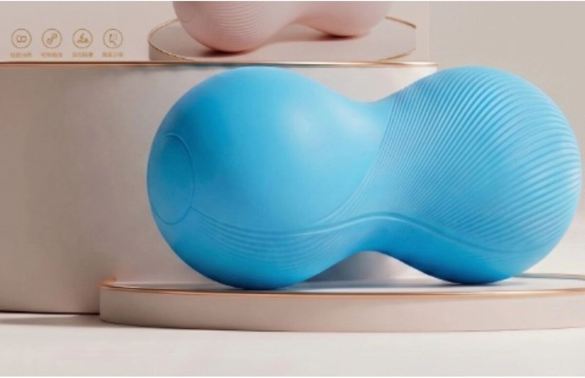 INF Peanut-Massageball-Set für Ganzkörper-Myofascial-Release, gewichtete TPE+Silikonbälle für Tiefengewebsmassage und Blau