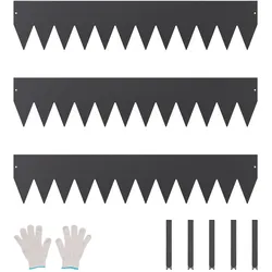 VEVOR Rasenkante, 3er-Pack 1016x203x1,5mm, Beetumrandung aus Metall, biegbare Wegbegrenzung, robuste Beeteinfassung, einfach zu installieren, Trennwand für Blumenbeete, Hofwege, schwarz