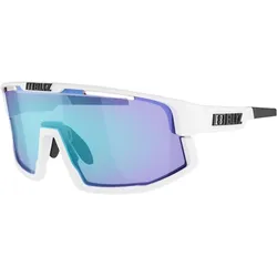 Bliz, Unisex, Sportbrille, Vision (matt white, Smoke w Blue Multi), Blau, Weiss