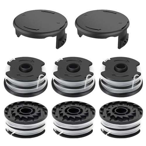 JAMSSOW 6 stuks reservespoelen voor grastrimmer compatibel met Parkside TLP-01, PRTA 20-Li A1/B1/B2/C3 en PRT 300 A1, PRT 550 A1/A2/A3/A5 (6 spoelen en 2 dopjes)