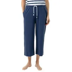 Mey Solid Love Wide Leg Lounge Pants Navy Baumwolle Medium Damen