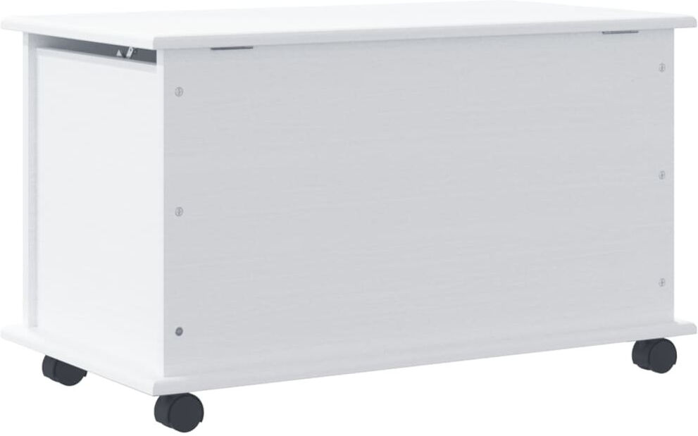 17 Stories Markies Storage Chest with Wheels ALTA 73x39.5x43 cm Solid Wood Pine White 43cm H X 73cm W X 39.5cm D