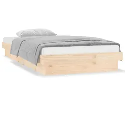 vidaXL Massivholzbett mit LEDs 75x190 cm