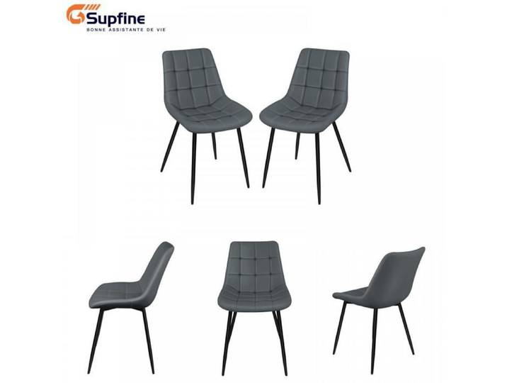 SUPFINE Chaise de cuisine salle à manger - Lot de 2 - fauteuil - chaise de salon - peut supporter un poids de 120kg - gris foncé