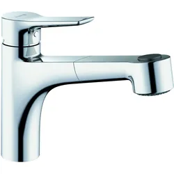 KLUDI MIX Spültisch-Einhebelmischer, geschlossener Hebel, Niederdruck, Geschirrbrause, Eco, chrom, 329420575