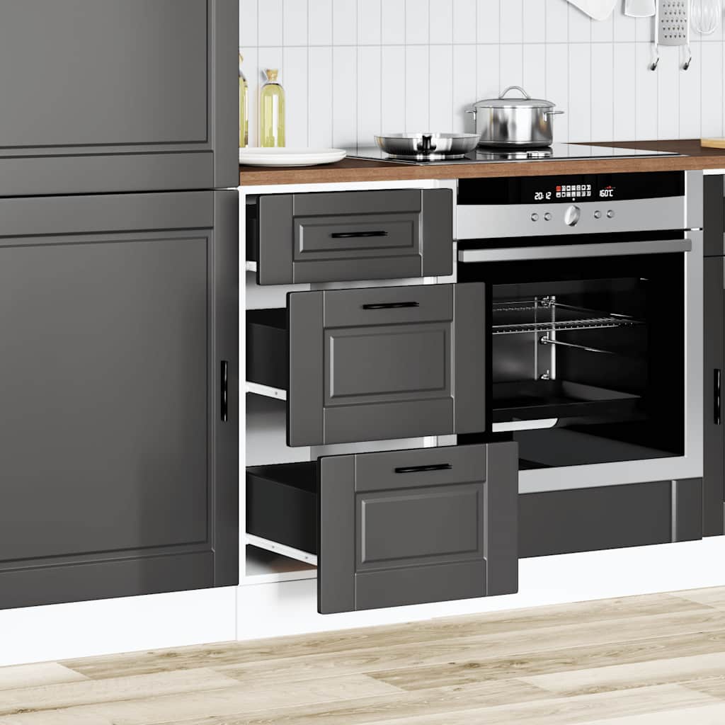 vidaXL Meuble bas de cuisine « Porto » en bois d'ingénierie noir
