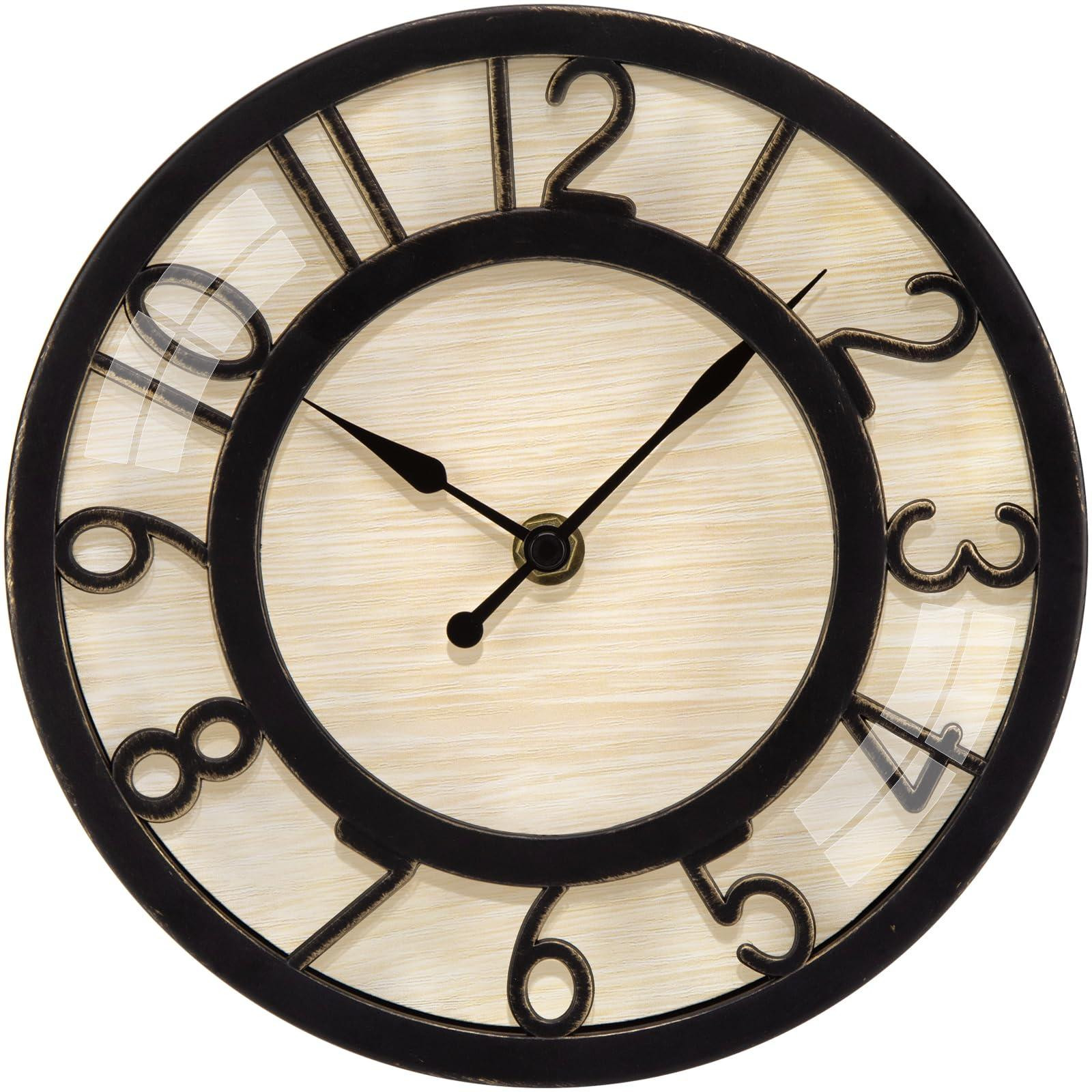 Solidchoice Geluidloze Vintage Wandklok 20 cm