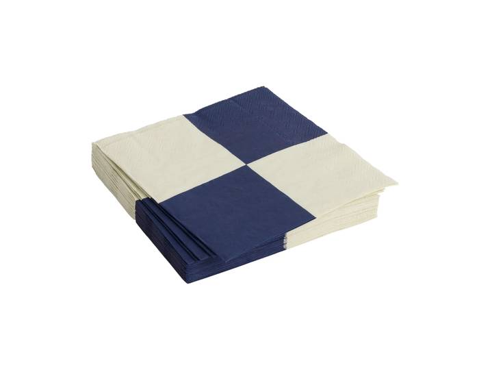 HAY Serviette Pattern Lunch Check 33x33 cm Lot de 20 Off white-dark blue L