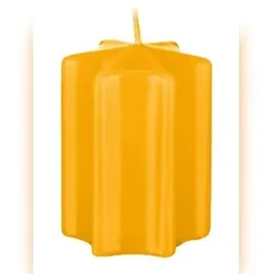 Kopschitz Kerzen Sternkerzen Mais Gelb/Orange 6 x Ø 6 cm, 4 Stück