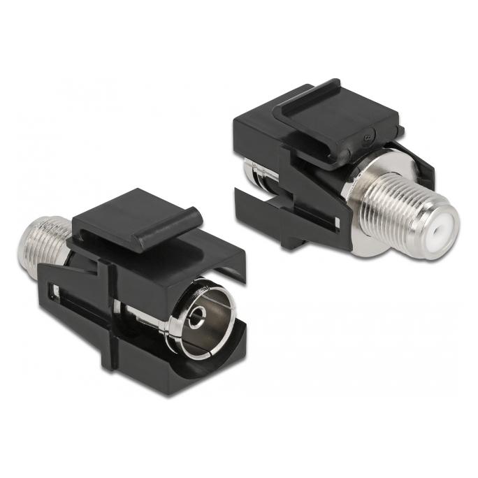 Delock Keystone Modul IEC Buchse zu F Buchse schwarz (Keystone Modul) (86855)