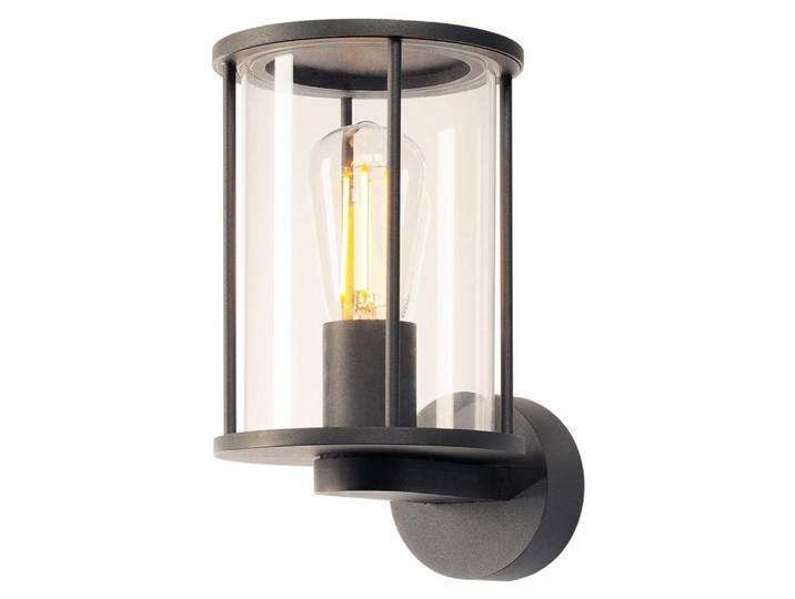 PHOTONIA Applique murale\, ronde\, anthracite\, verre clair