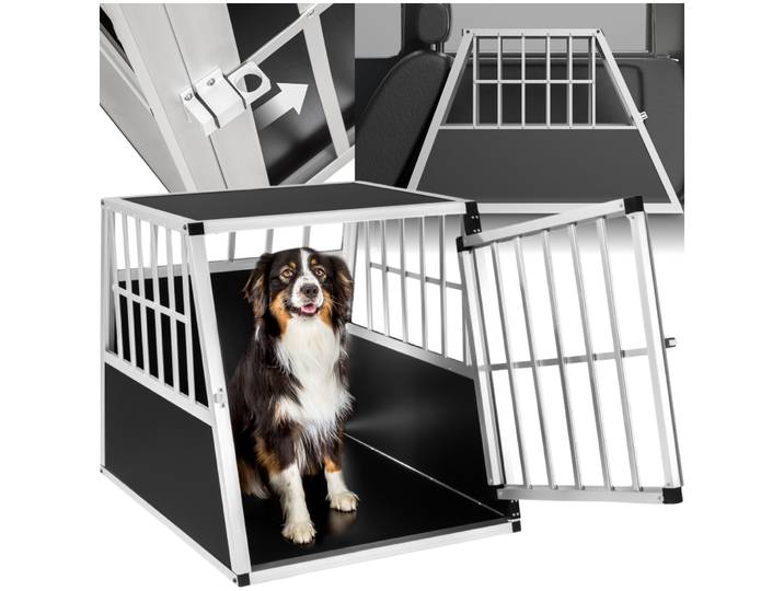Hundetransportbox single Schnubi mit schräger Rückwand - schwarz