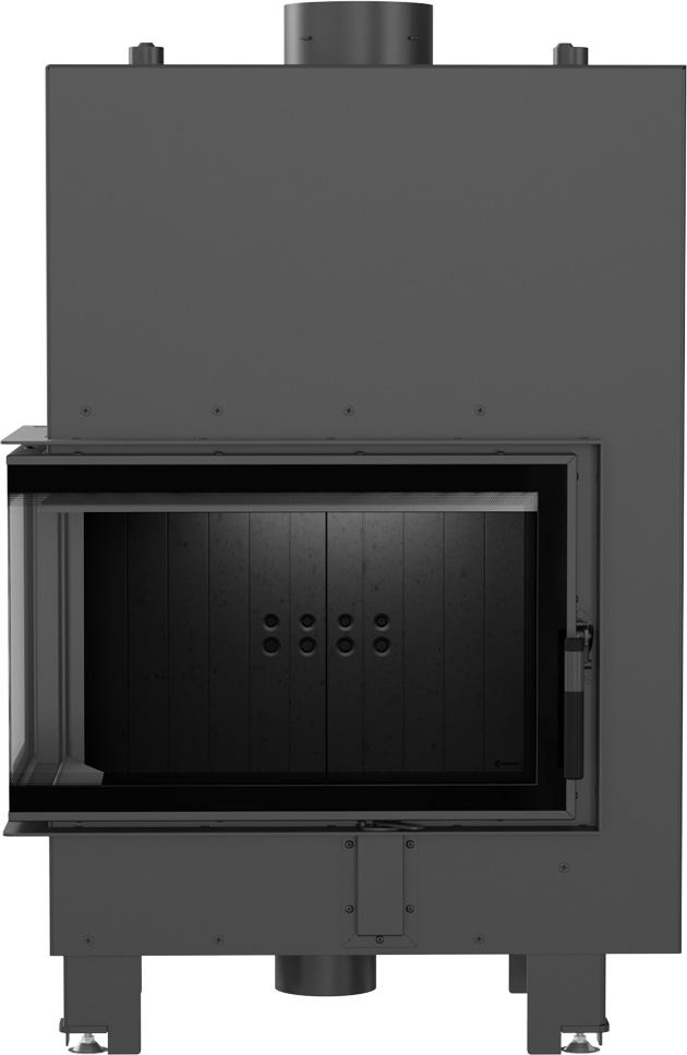 Wasserführender Kamineinsatz KRATKI MBM links 12 kW Ø 180 schwarz Verkleidung
