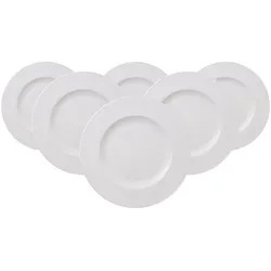 Villeroy & Boch Multipack White Pearl Speiseteller - 6 Stück, Teller, Weiss