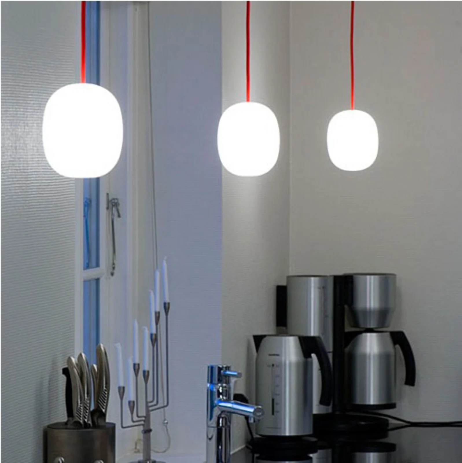 Piet Hein Superegg 150 Hanglamp Rood - Rond Glas voor de Eetkamer