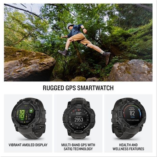 Garmin Instinct 3 AMOLED Smartwatch 50mm Black