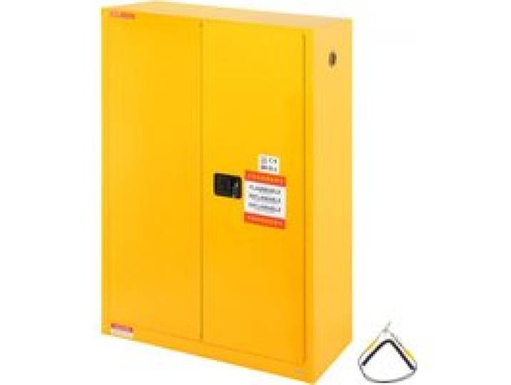 VEVOR Sicherheitsschrank für brennbare Flüssigkeiten, 170 L, Lagerschrank für brennbare Flüssigkeiten aus kaltgewalztem Stahl, 42,9 x 18,1 x 165,61cm, explosionsgeschützt, mit 2 verstellbaren Regale
