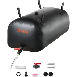 VEVOR Wasserspeicherblase, 113 L Wassersack mit Wasserhahn, Faltbarer & Tragbarer Wasserbeutel aus 1000D PVC, Wasserspeicher für Bewässerungssystem, Trockenheitsresistenz & Katastrophenfälle, Schwarz