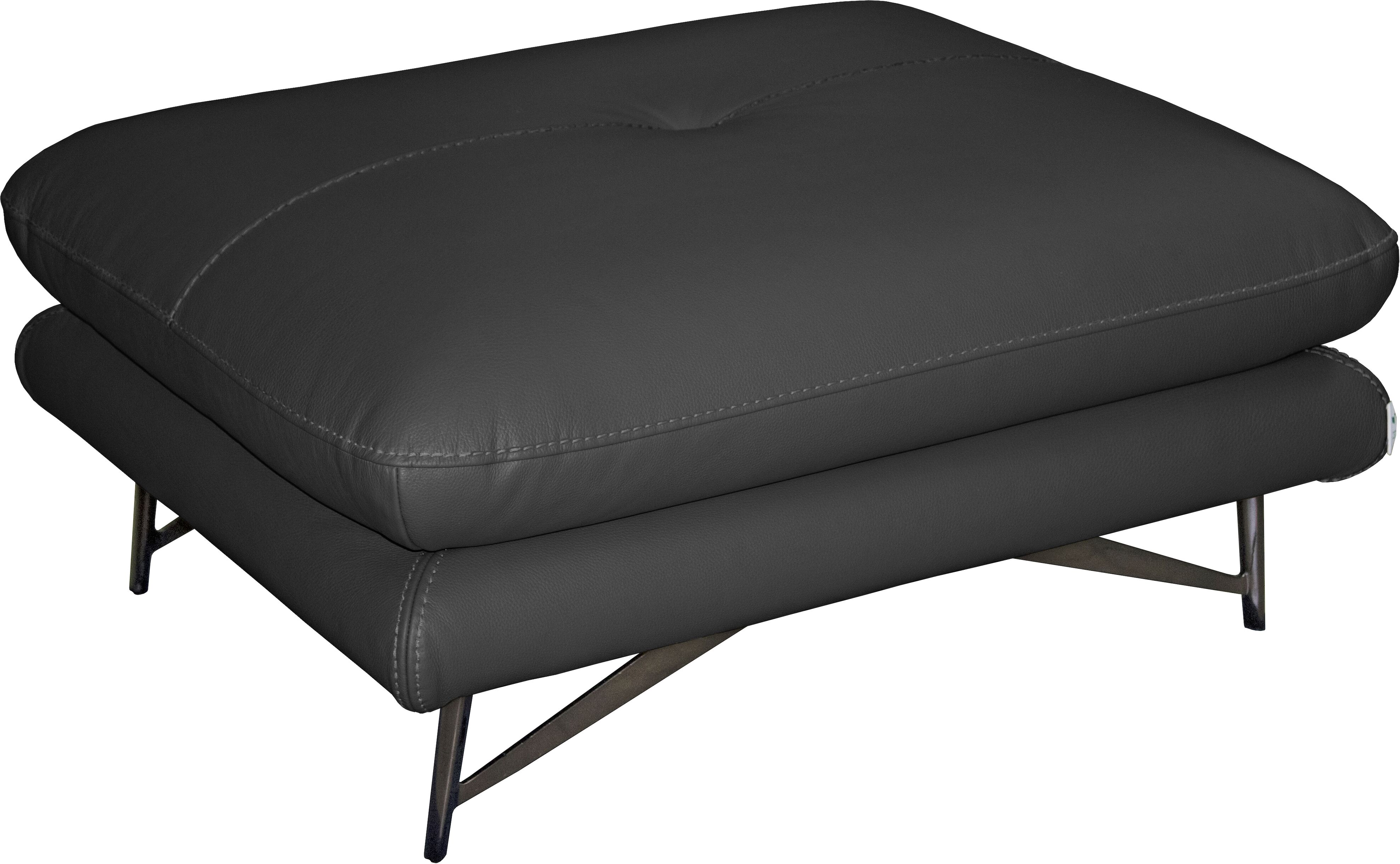 Hocker CALIA ITALIA "Cezanne, italienisches Design trifft erstklassigen Sitzkomfort, Leder", schwarz (100 nero), B:90cm H:42cm T:70cm, Hocker, Sitzhocker, Designhocker in besonders langlebigen & pflegeleichten Lederarten