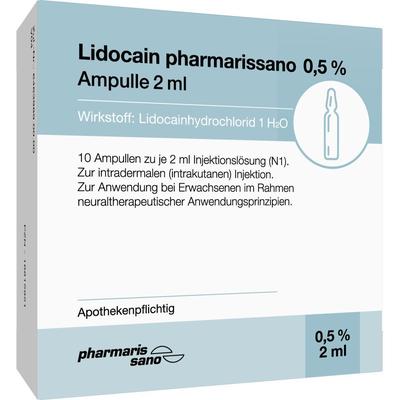 Lidocain pharmarissano Ampulle 0,5% 2 ml Inj.-Lsg. 10x2 Injektionslösung