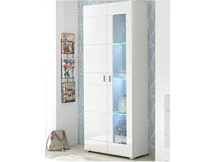 möbelando Vitrine Standvitrine Beistellschrank Vitrinenschrank Wohnzimmer Schrank Ella I
