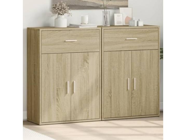 RJPLMFV Anrichte, 2 Stück, Sonoma-Eiche, 60 x 30 x 84 cm, Holz Enge Aufbewahrung, feuchtigkeitsbeständige Oberfläche, einfache Reinigung, Wandmontage erforderlich
