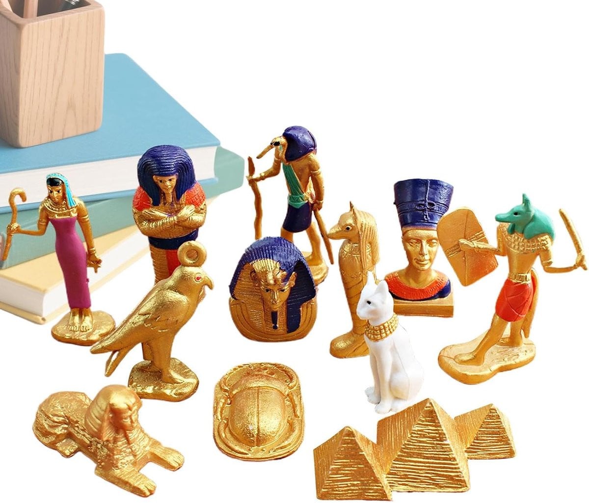 Set van 12 decoratieve bureaubeeldjes voor kinderen in multicolor