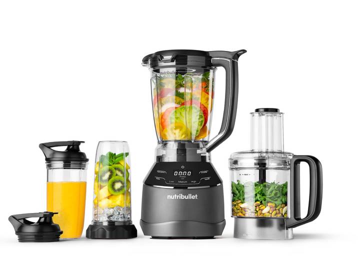 NUTRIBULLET Standmixer nutribullet Full Size Blender Combo NBF580B - Standmixer, 1200 Watt , schwarz, B:20,5cm H:44,2cm T:20,5cm, Zerkleinerer, 3 Geschwindigkeitsstufen, 1,8 Liter Krug, 2 Mixbecher (700&925ml), Standmixer