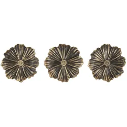 HOME STORY Wanddekoration Blume  3er Set   ¦ gold ¦ Polypropylen ¦ Maße (cm): T: 3.0  Ø: 25.0