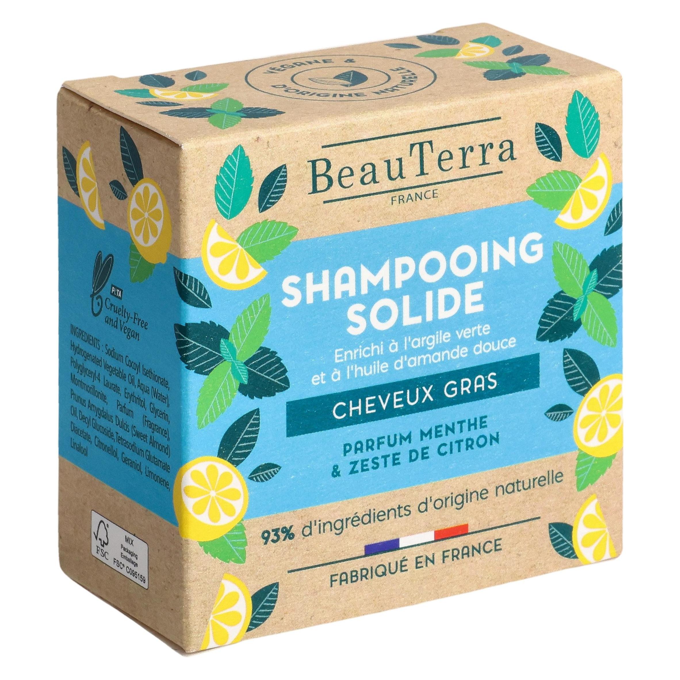 BeauTerra Festes Shampoo für fettiges Haar (Festes Shampoo, 75 g) (12338)