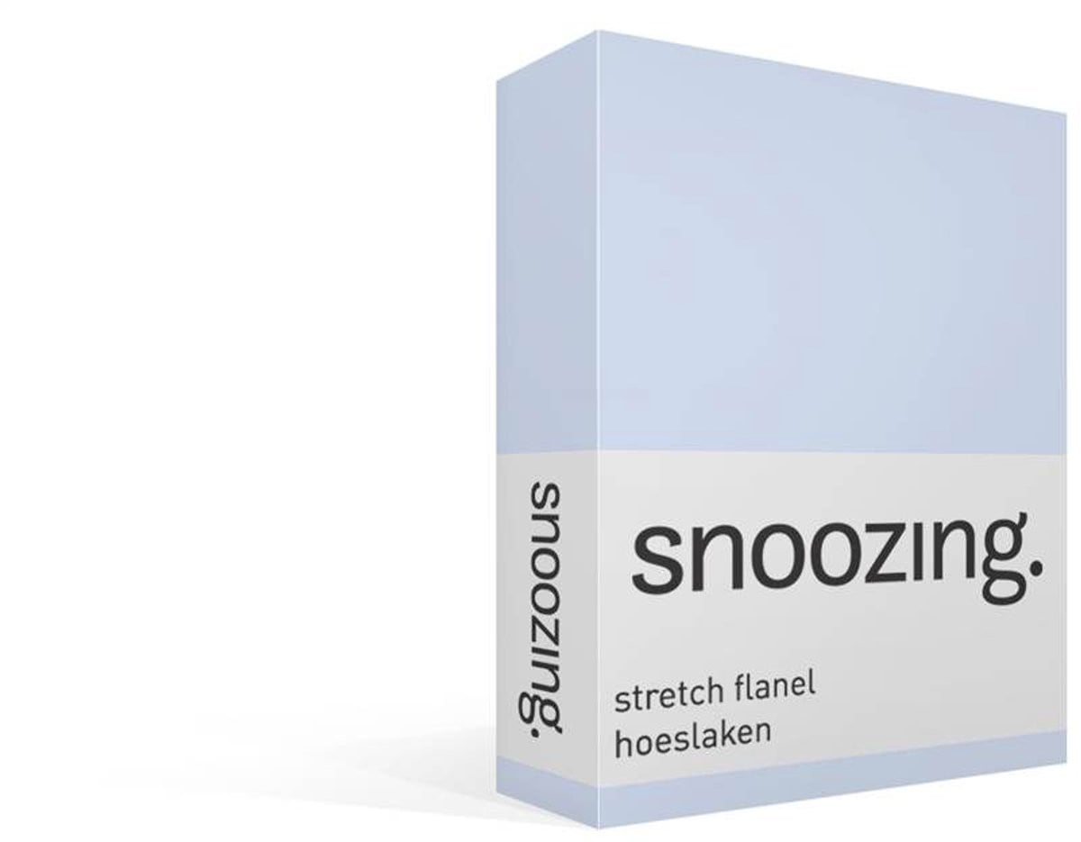 Snoozing Stretch Flanellen Hoeslaken Eenpersoons - Hemel