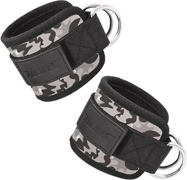 Inspire Picks AOLIKES Cable Ankle Straps Double D Ring Ankle Cuffs For Gym Glute, Leg & Strength Training 1 Piar Camo