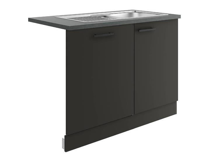 Spülenschrank Variante C 110cm Grau/Matt Anthrazit