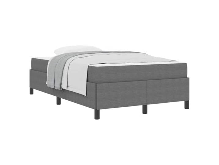 PUGYNBK Stoffbett, Hellgrau, 120 x 190 cm, mit Matratze Massivholz, mittlere Festigkeit, Taschenfedern, Kunststofffüße, modernes Design